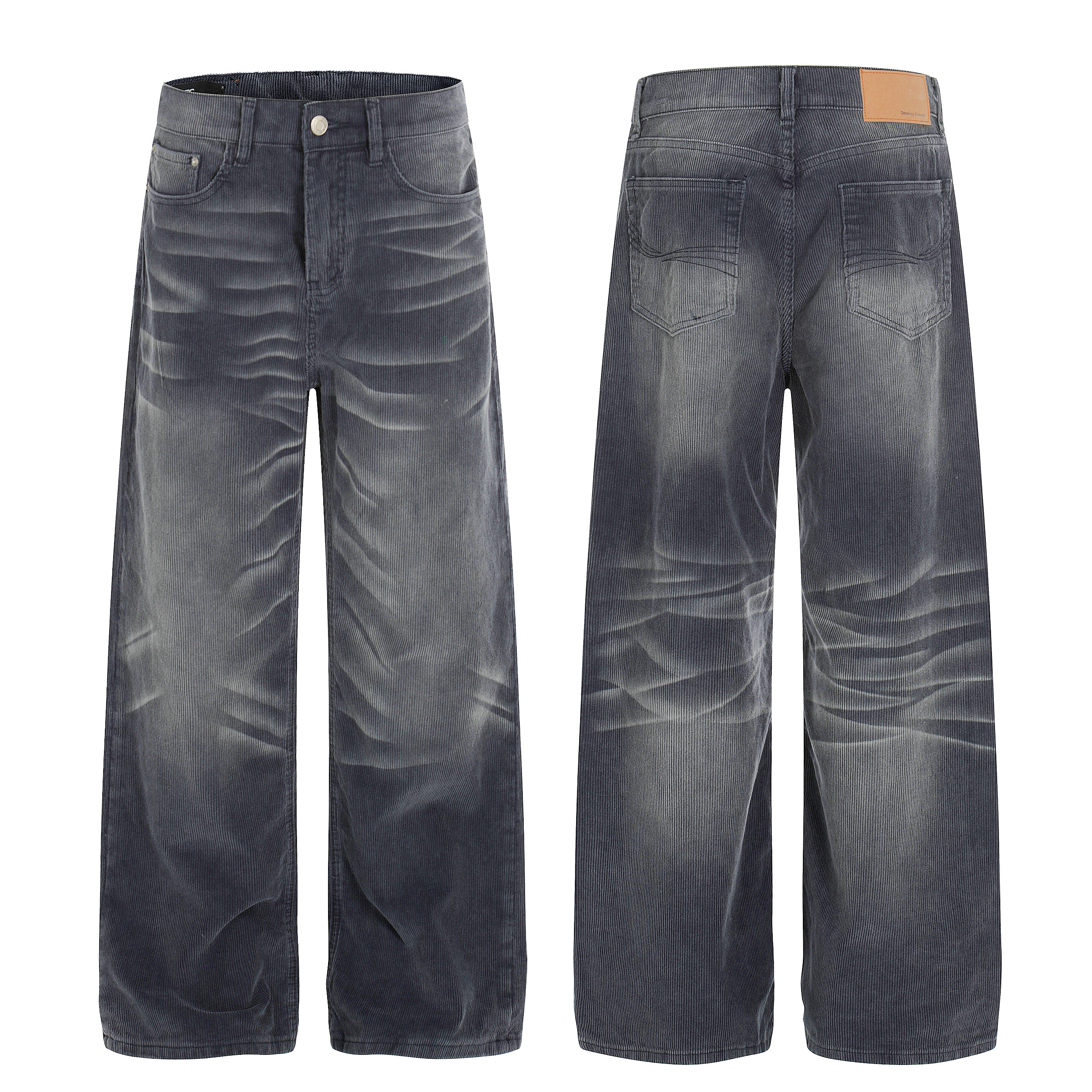 《S.V》煙燻感燈芯絨直筒寬褲