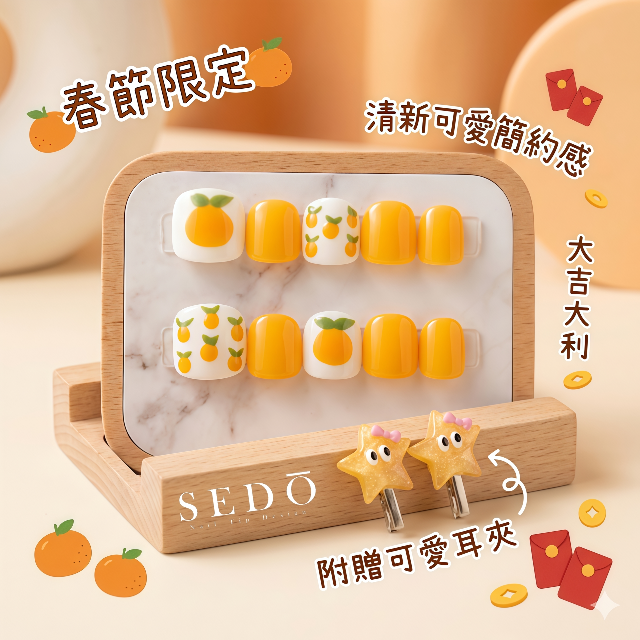 ■兒童甲■好運橘橘(附耳夾)