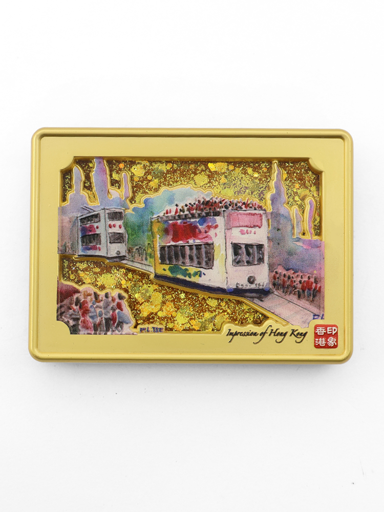森雅文化 印象香港 - 電車「叮叮車」(風俗系列) - 流沙金屬冰箱貼