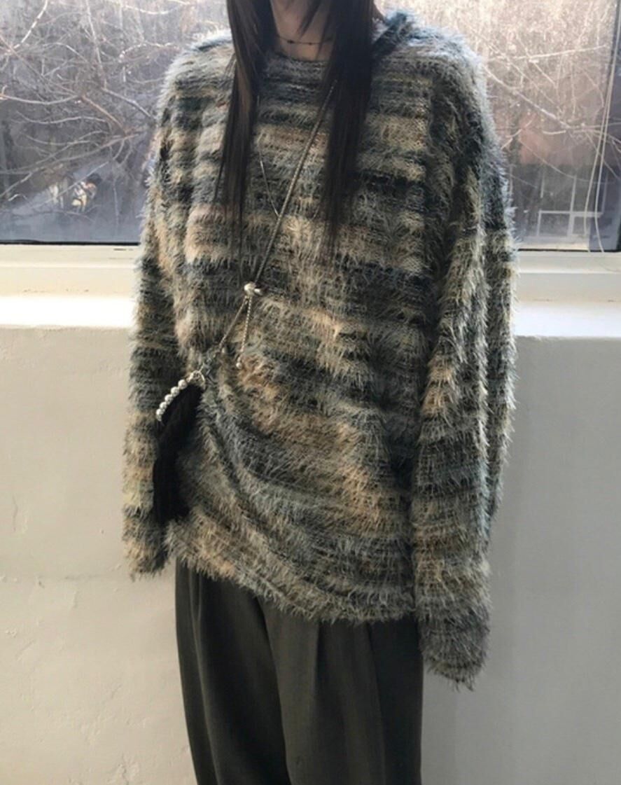 圓領橫紋針織衫 MALENKII-043T