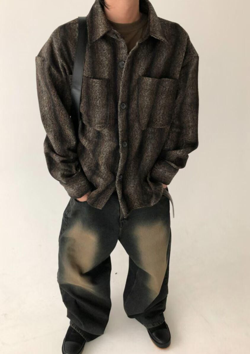 絨面條子長袖恤衫 MALENKII-034JK