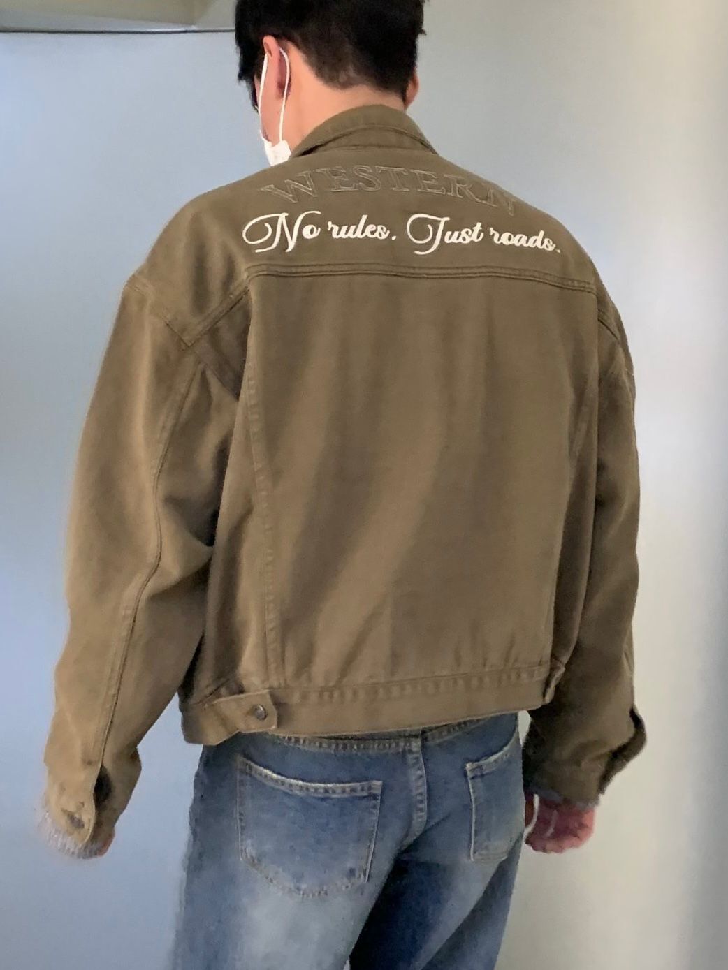 反領英文字開胸外套 Tac-0312JK