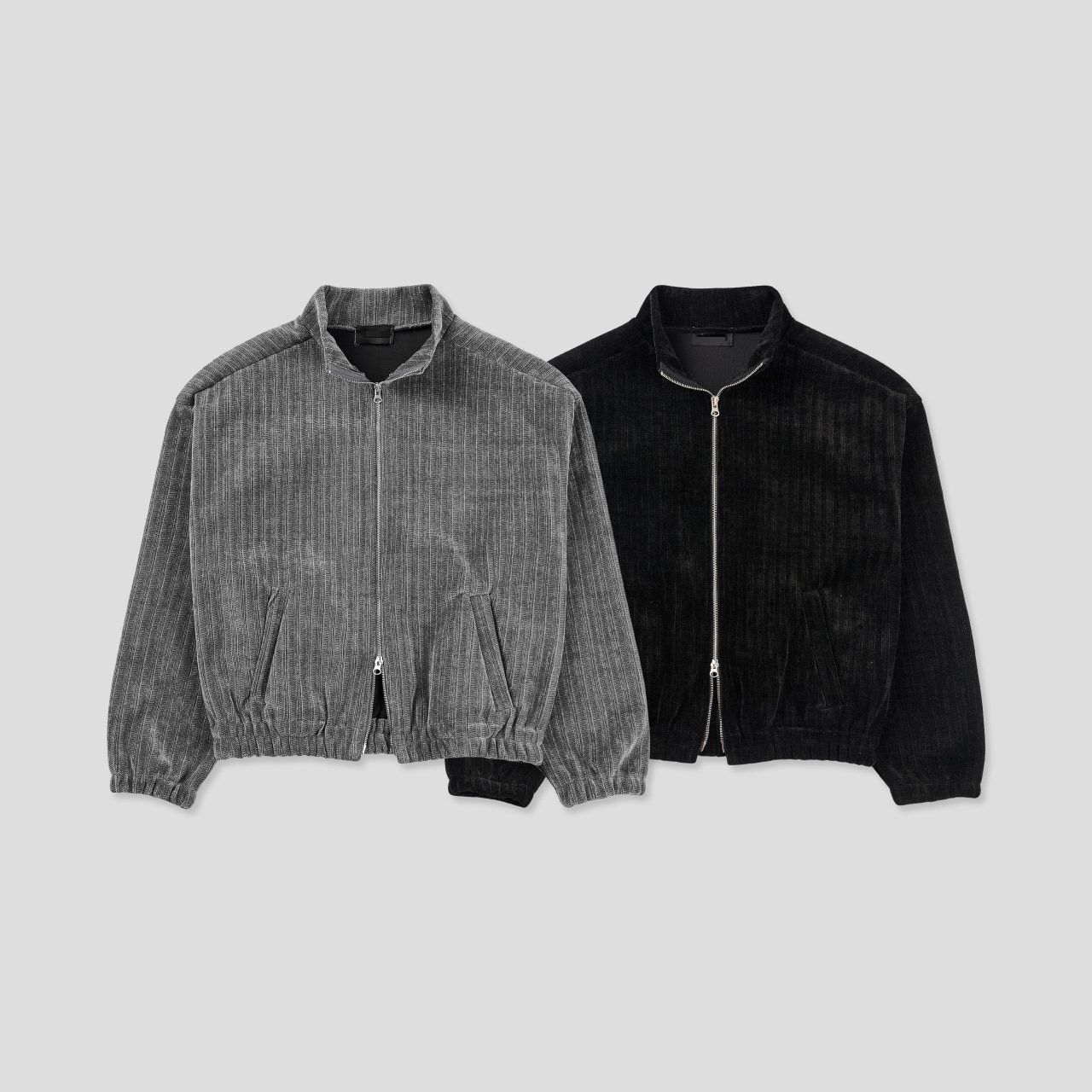 淨色企領拉鍊外套(絨毛底) JK2767