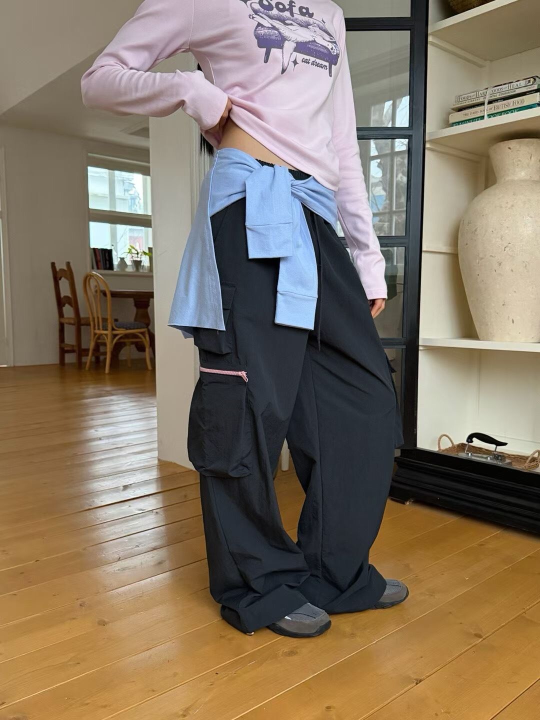 拉鍊口袋休閒長褲