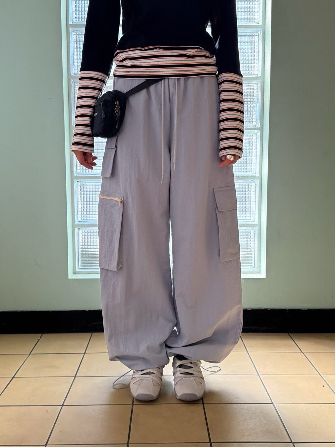 拉鍊口袋休閒長褲