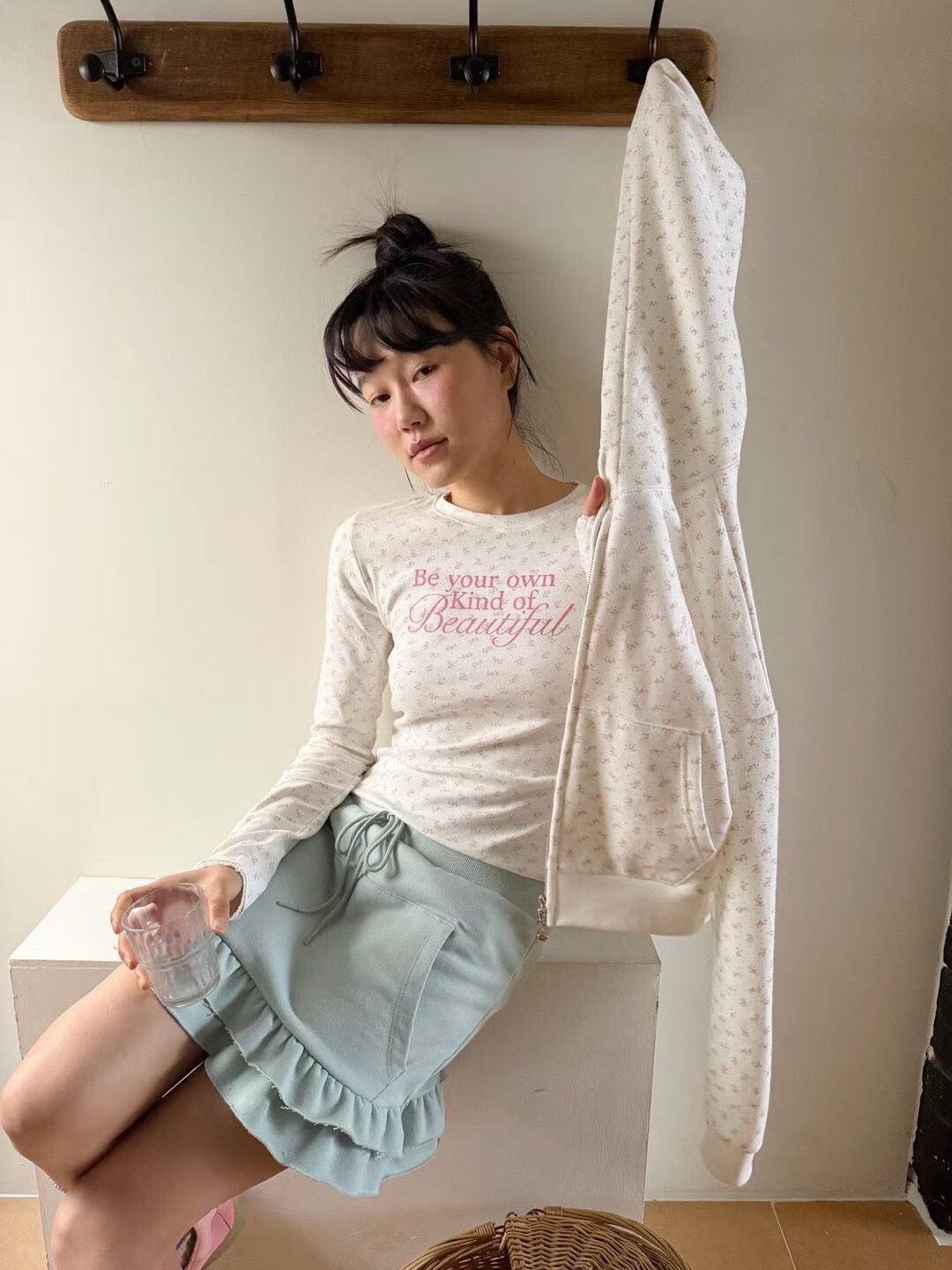 滿印花簽字合身T