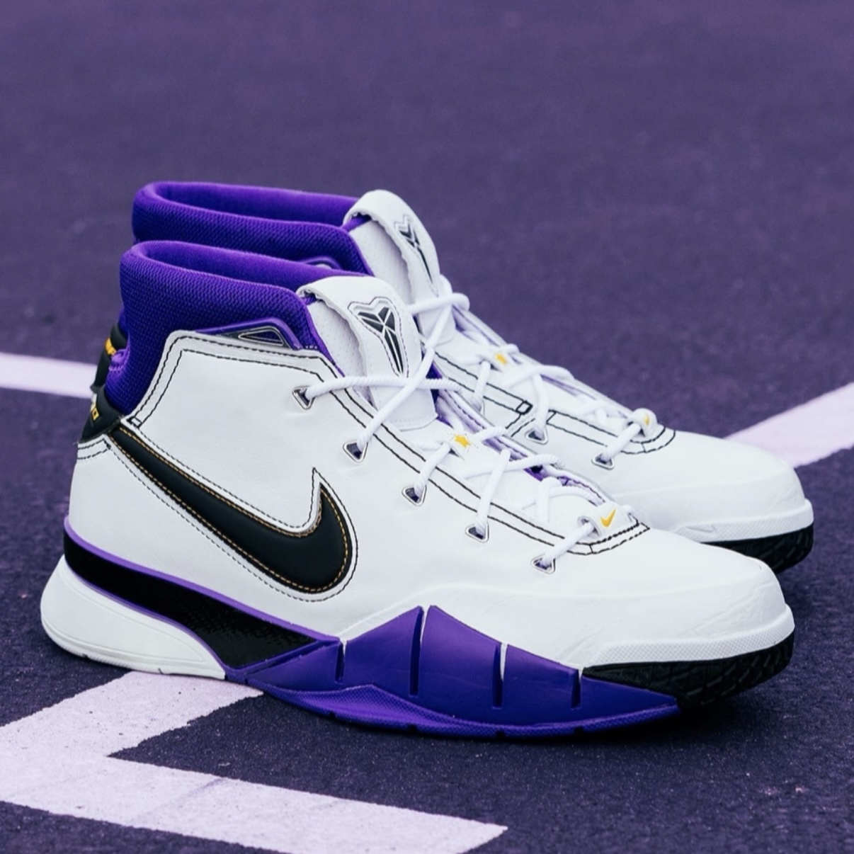 Nike Kobe 1 Protro "81 Points" 白紫黑勾 20週年紀念版 黑曼巴 復刻 81分 科比 實戰籃球鞋