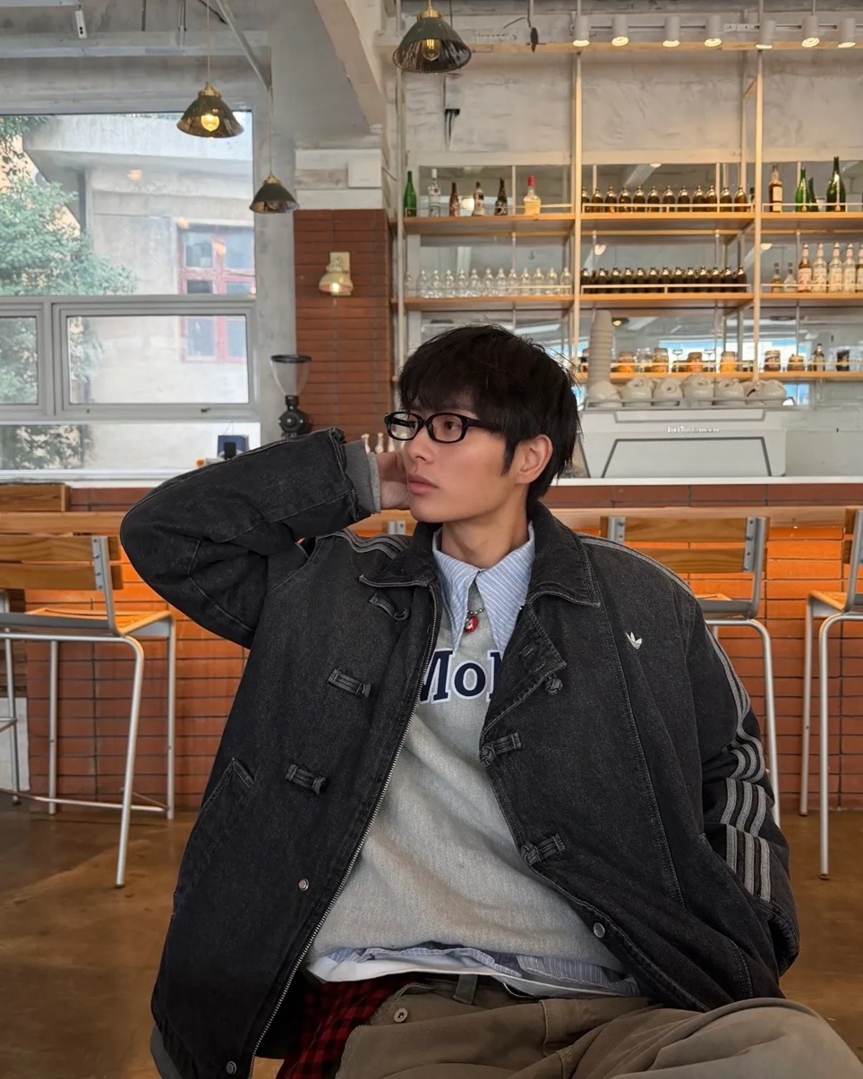 [預訂] ADIDAS ORIGINALS PAD JACKET 新中式盤扣鋪棉外套 | 牛仔黑