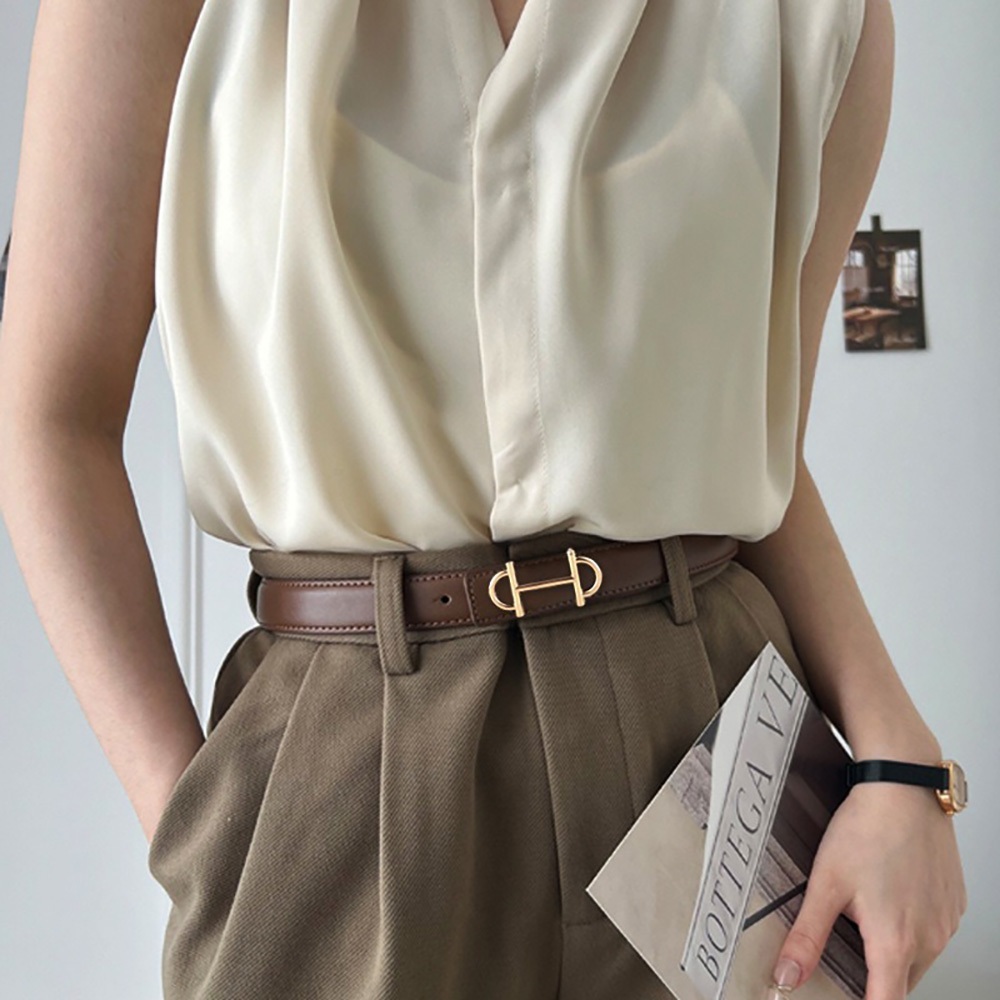 腰帶 皮帶 牛皮腰帶 真皮皮帶 馬銜扣腰帶 女生皮帶 扣釘腰帶 洋裝腰帶 衣服配飾 腰部配件 飾品 法式皮帶 053