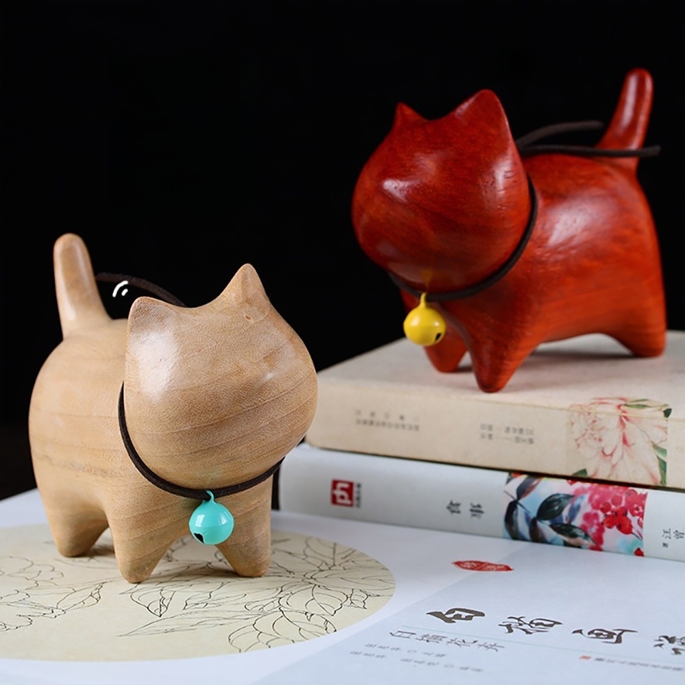 裝飾品 擺件 貓咪擺件 木雕貓咪 家居擺飾 檀木擺設 桌面裝飾 可愛木雕 檀木木雕 療癒小物 開運家飾 禪風小物 287