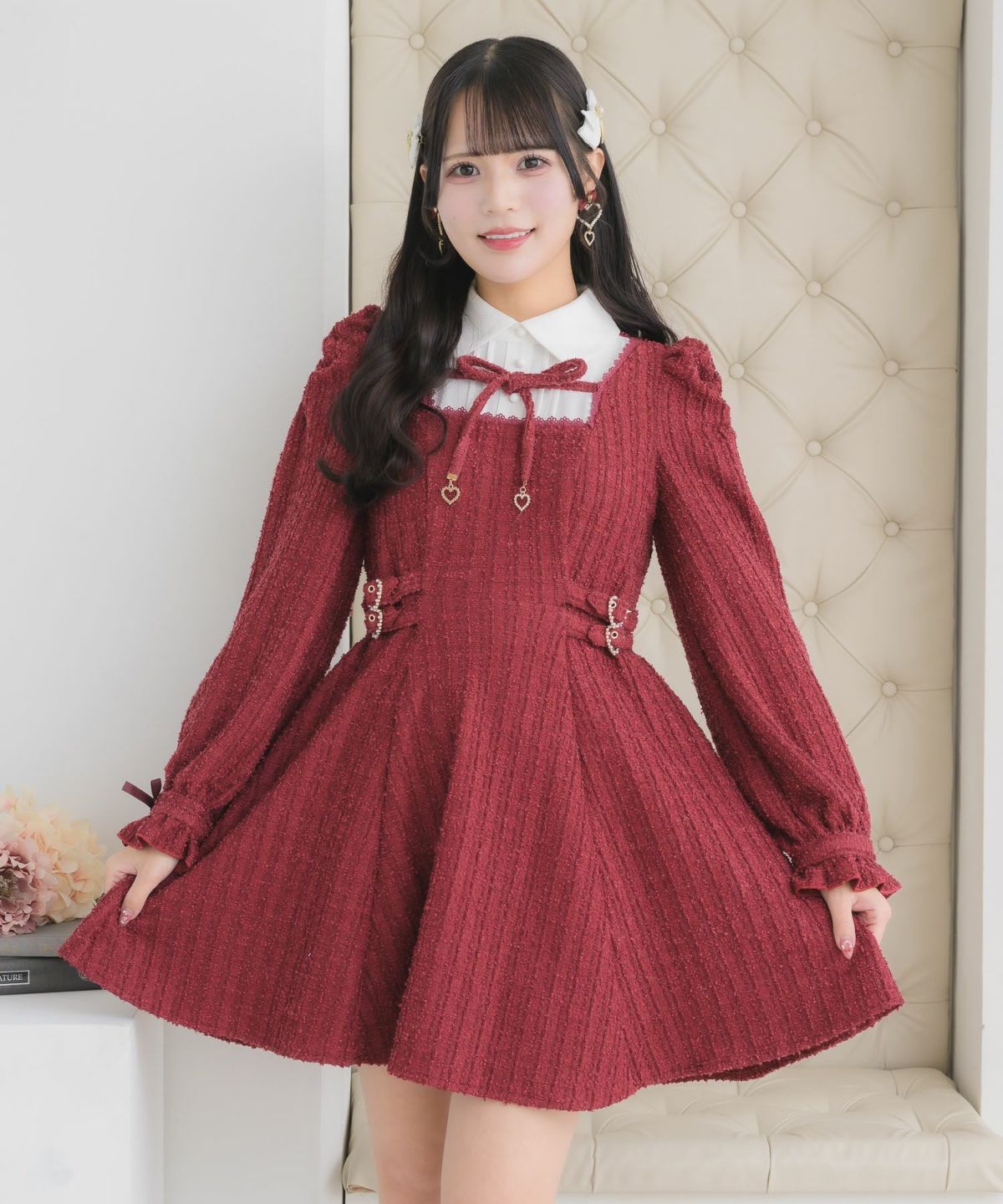 レイヤードラメツイードワンピース