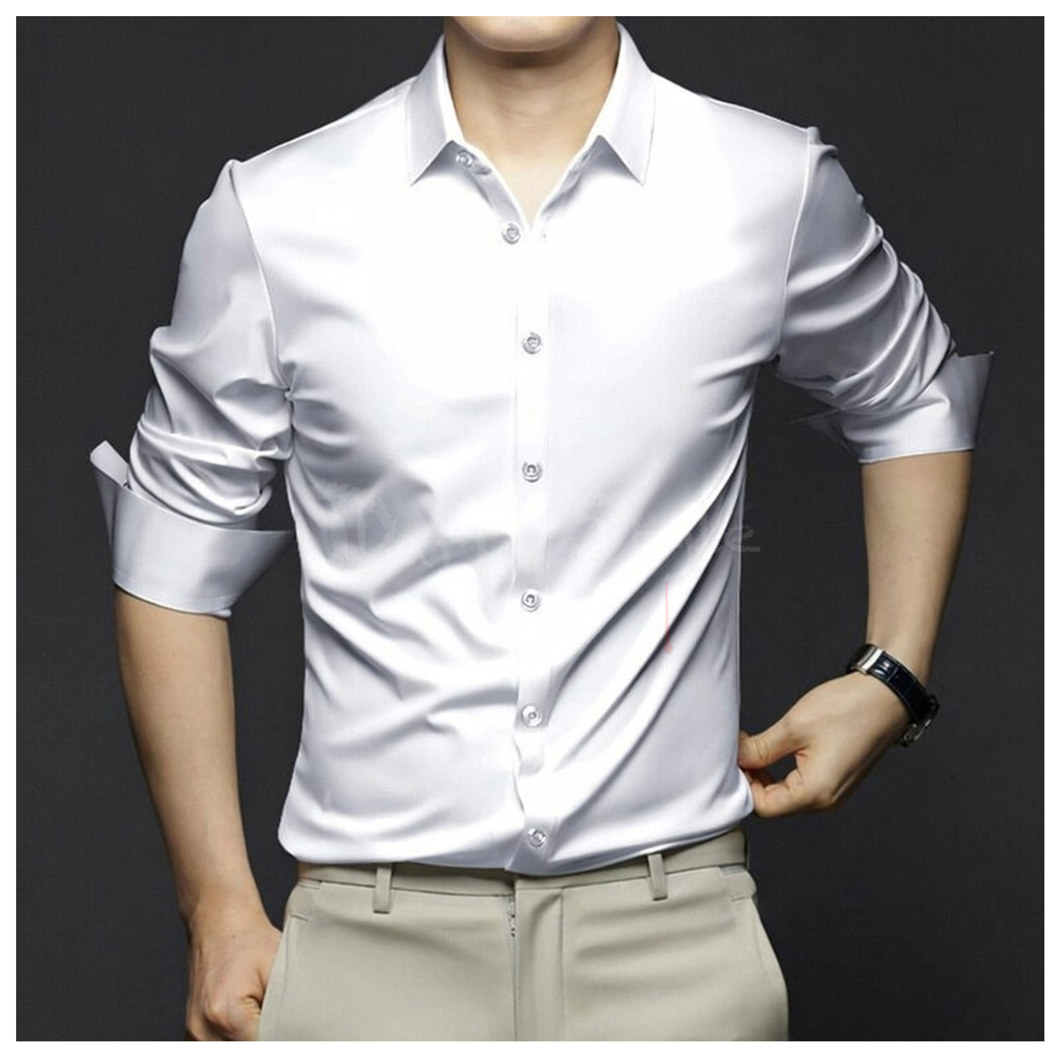 紛-絲滑免燙修身襯衫/任選3件1890元/男士亮面質感長袖襯衫(8色)