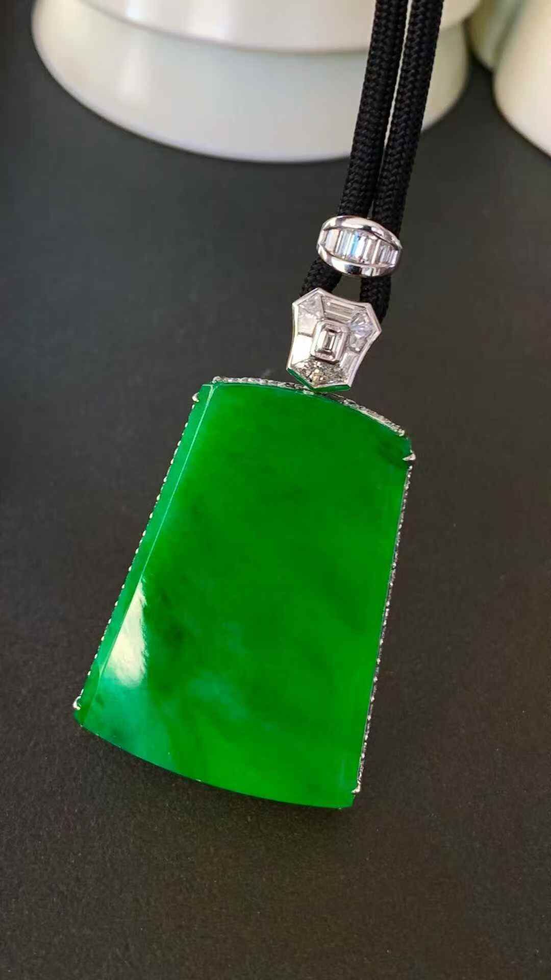 翡翠無事牌吊墜,天然翡翠A玉, 緬甸玉, Jade, Jadeite