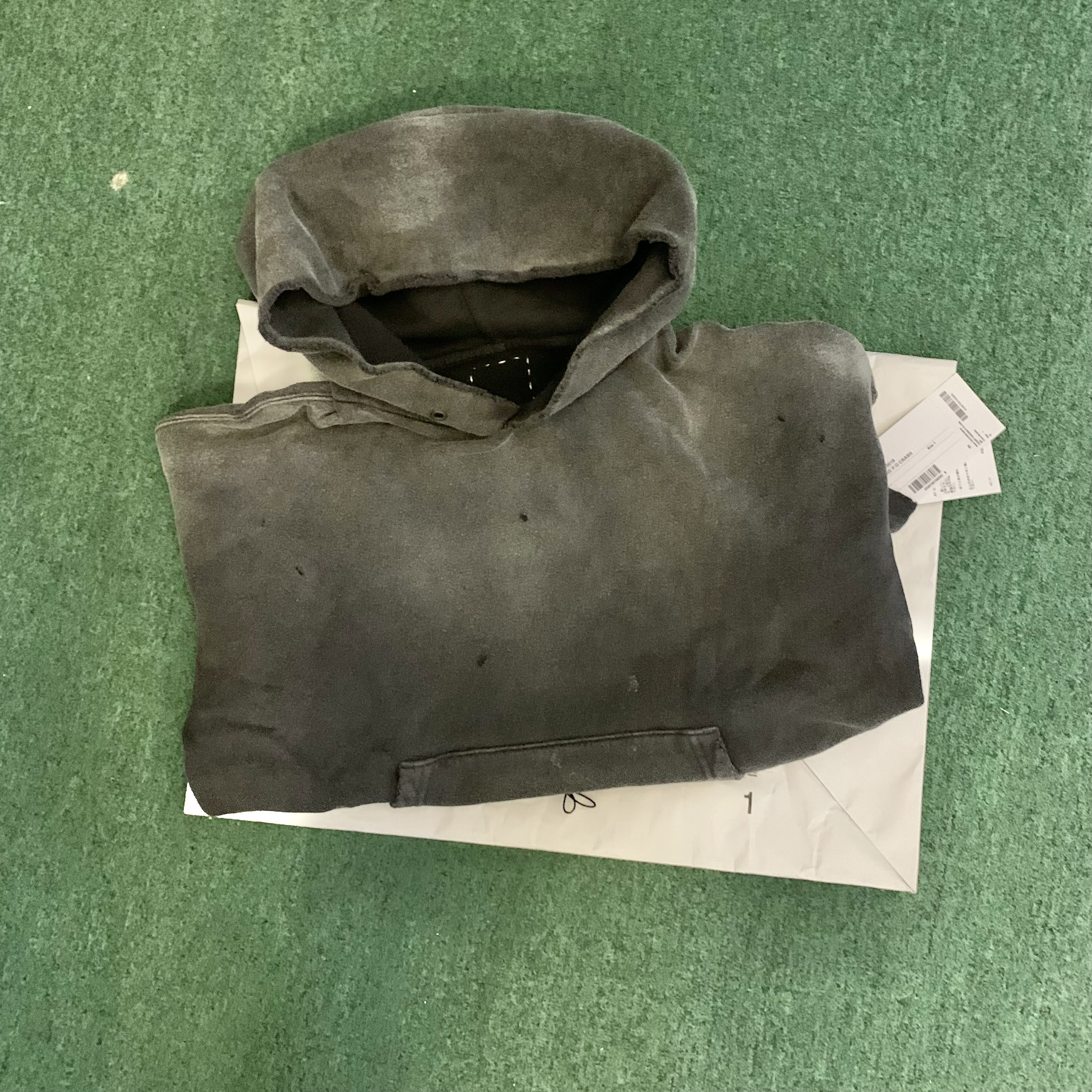 VISVIM COURT HOODIE CRASH - BLACK SIZE 1