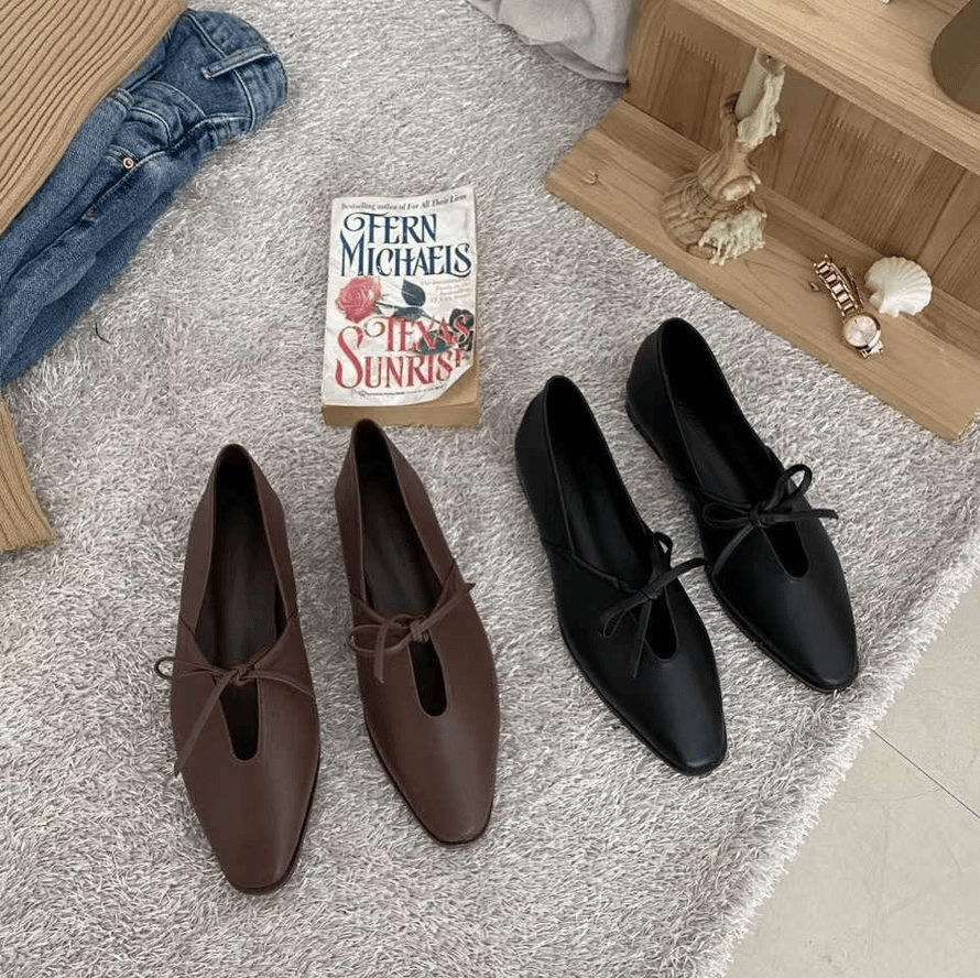 sketch in love｜✨羊皮✨ Sheepskin Ribbon Loafers 優雅鄉帶樂福鞋 [2 colors]