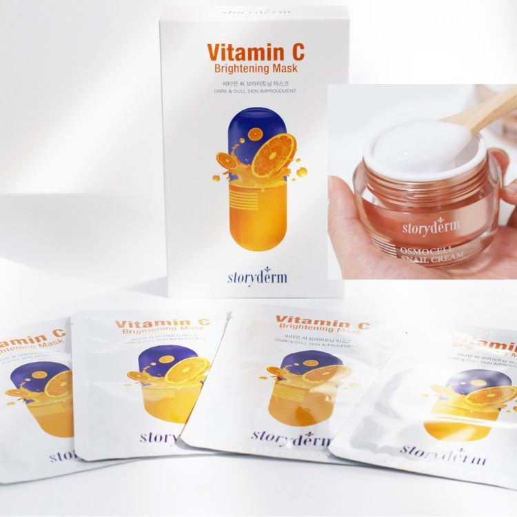 Storyderm維生素C亮白面膜 + 蝸牛面霜組合