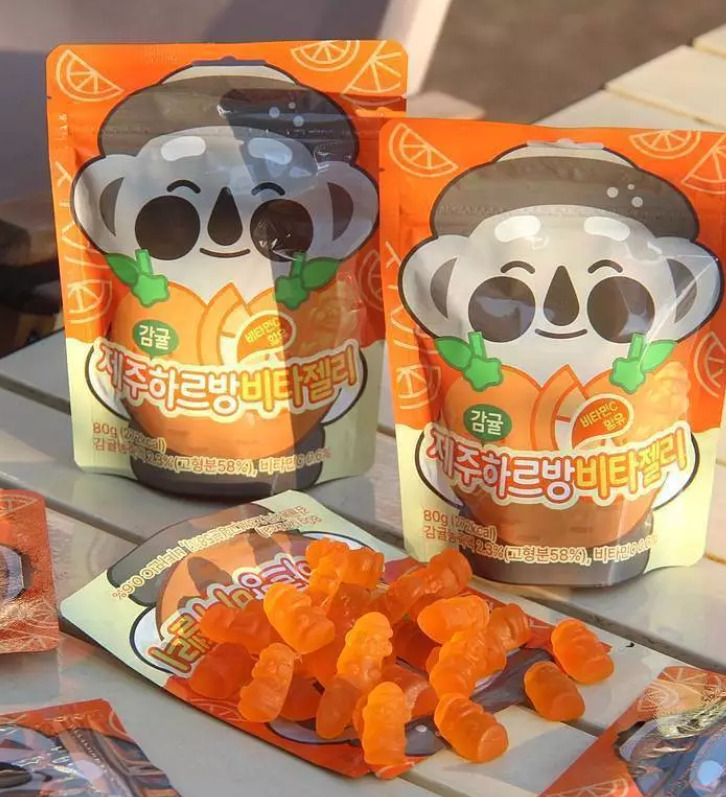 WSBB10432  韓國濟州島特產石頭老人造型柑橘果汁軟糖80g(1套2包)（3月下旬）