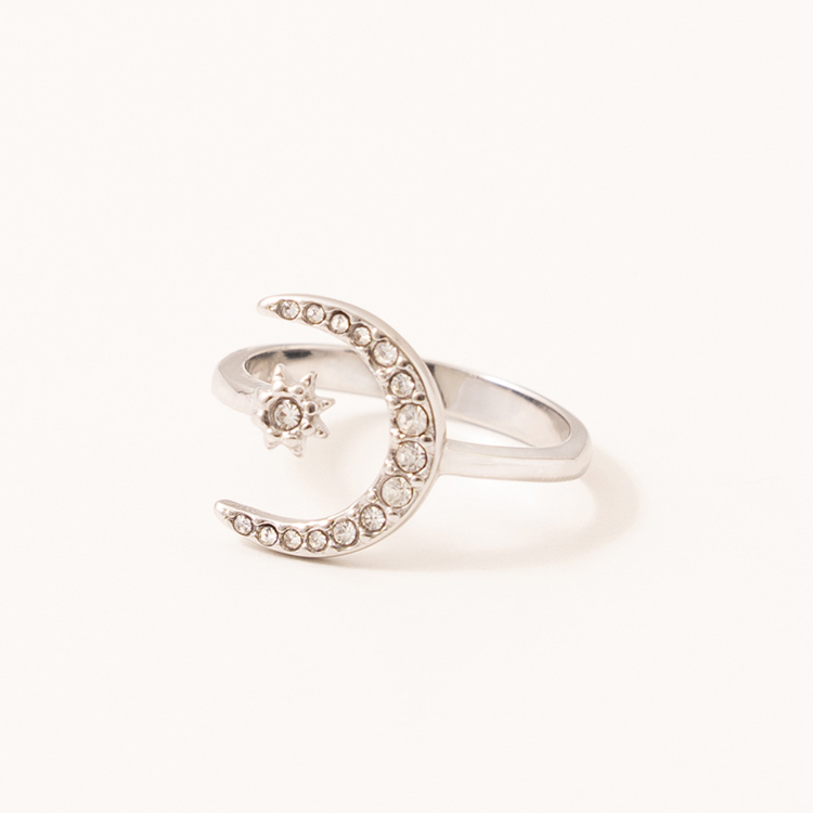 miramira微光｜白鑽星月戒指A2027-銀44890