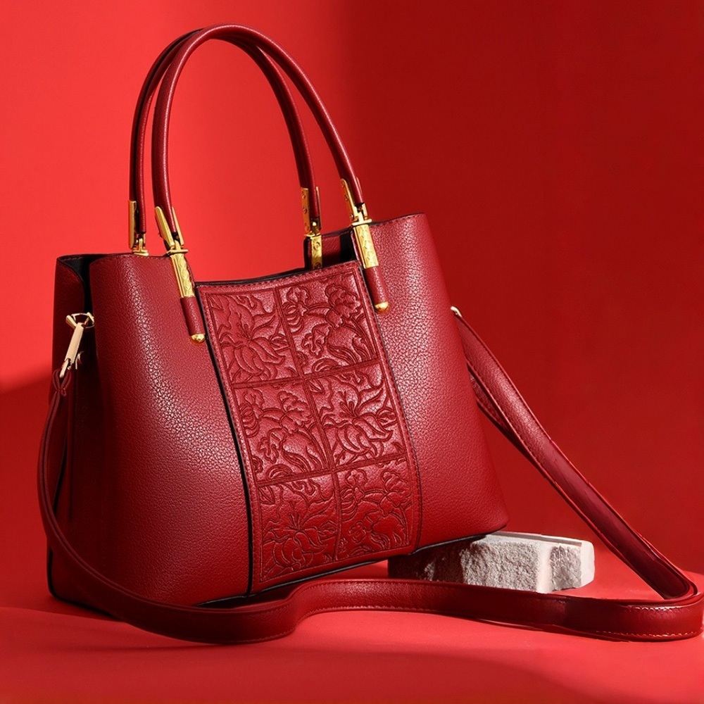 包包 結婚包 刺繡包 手提包 側背包 新娘包 女生包包 肩背包 大容量肩包 媽媽包 紅色包包 婆婆包 喜氣時尚 1080