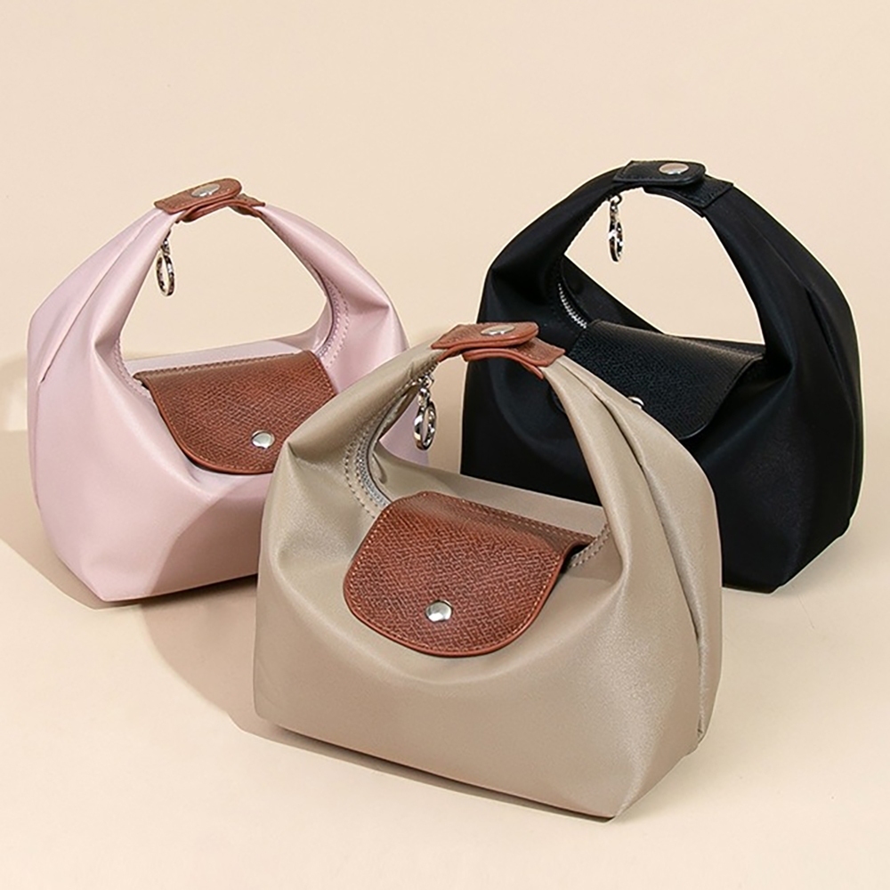 水餃包 包包 飯盒包 尼龍布包 女生包包 腋下包 單肩包 斜背包 手提便當包 手提包 尼龍小包 奶茶餃子包 1079