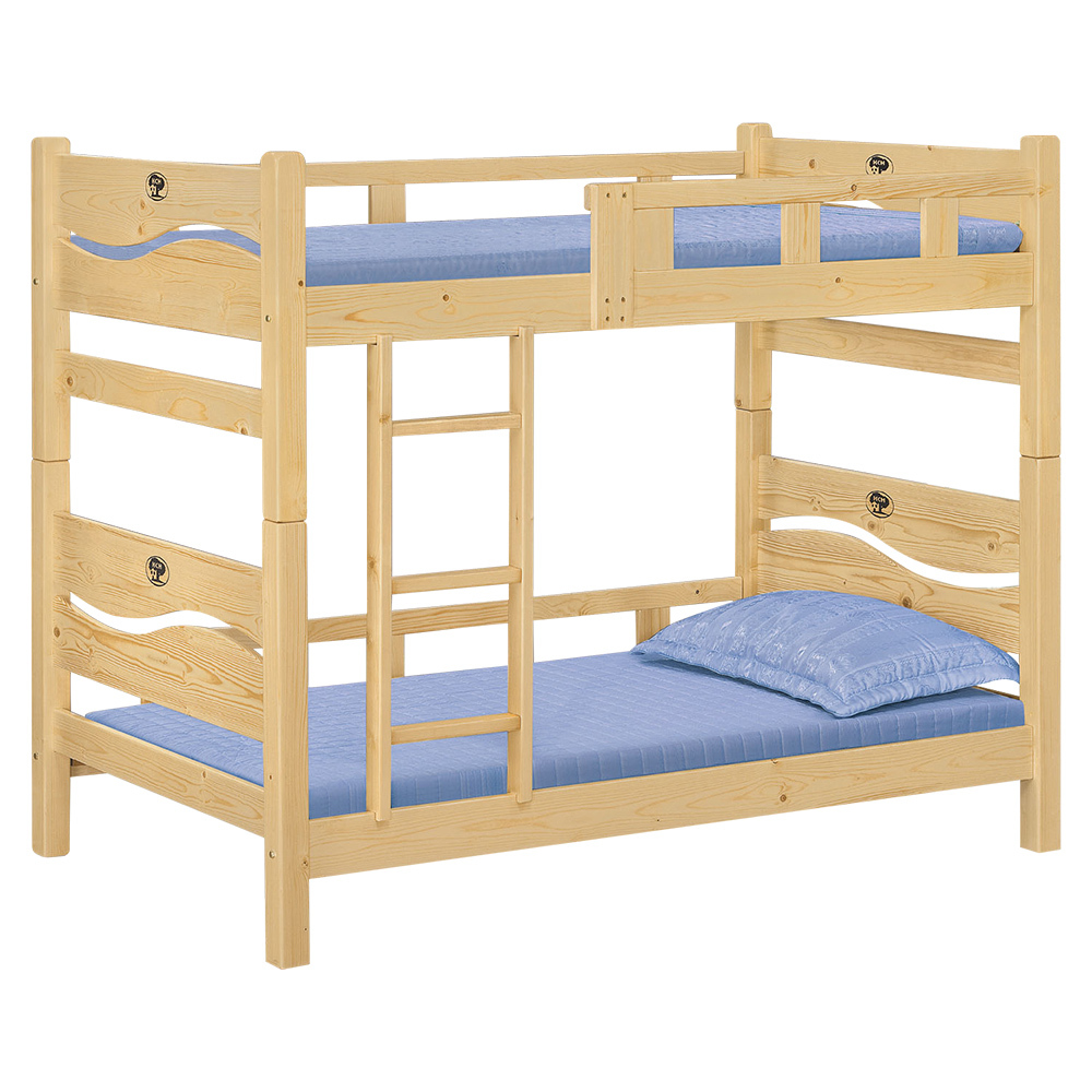 羅塔克3.5尺松木實木雙層床架(四分床板-不含床墊)