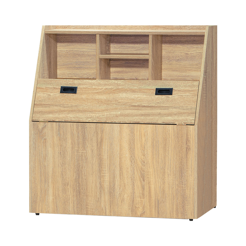 米倫3.5尺單人書架型收納床頭箱-附插座(三色可選)