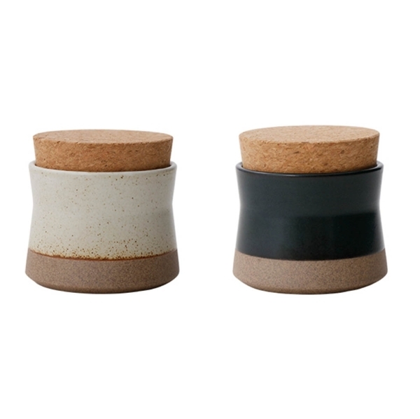 日本 KINTO-陶瓷香料儲藏罐，手工釉陶瓷搭配軟木塞