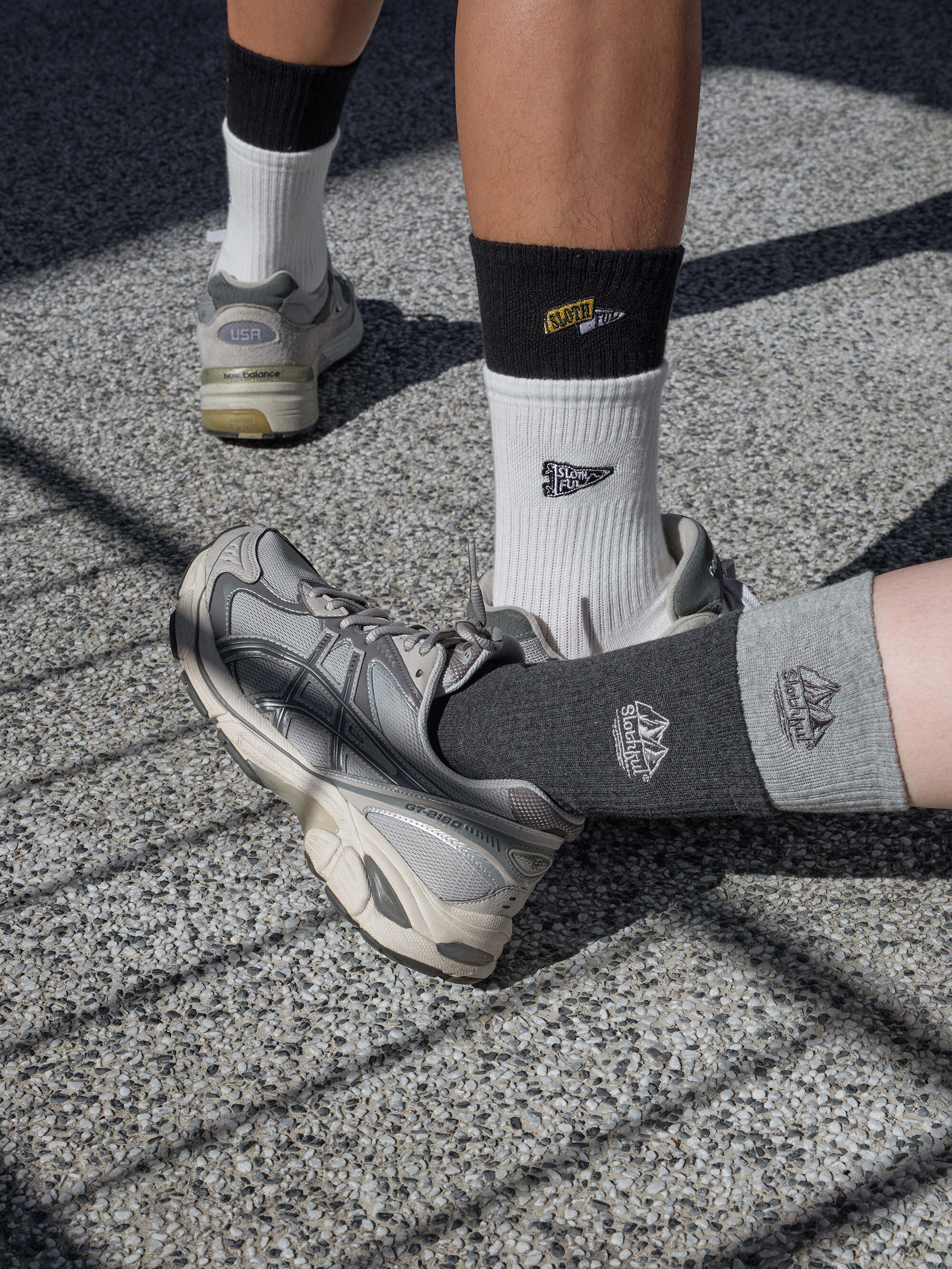 九色旗幟刺繡雙層長襪