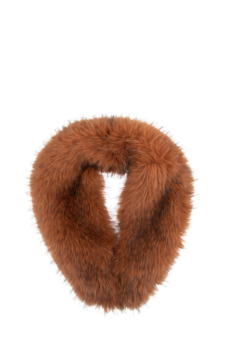 Italy Love義大利焦糖 Vegan雙色皮草圍巾