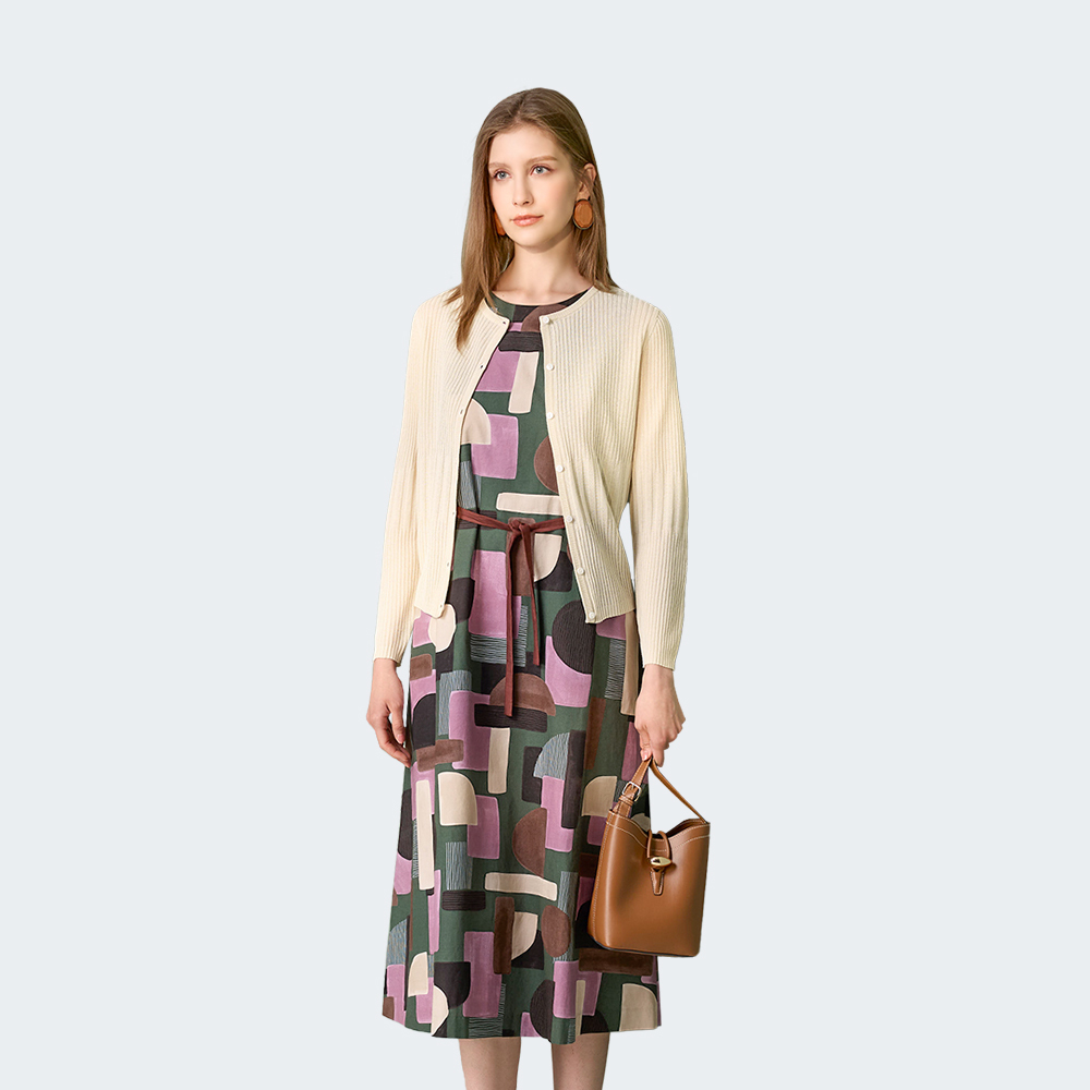 幾何圖形無袖洋裝