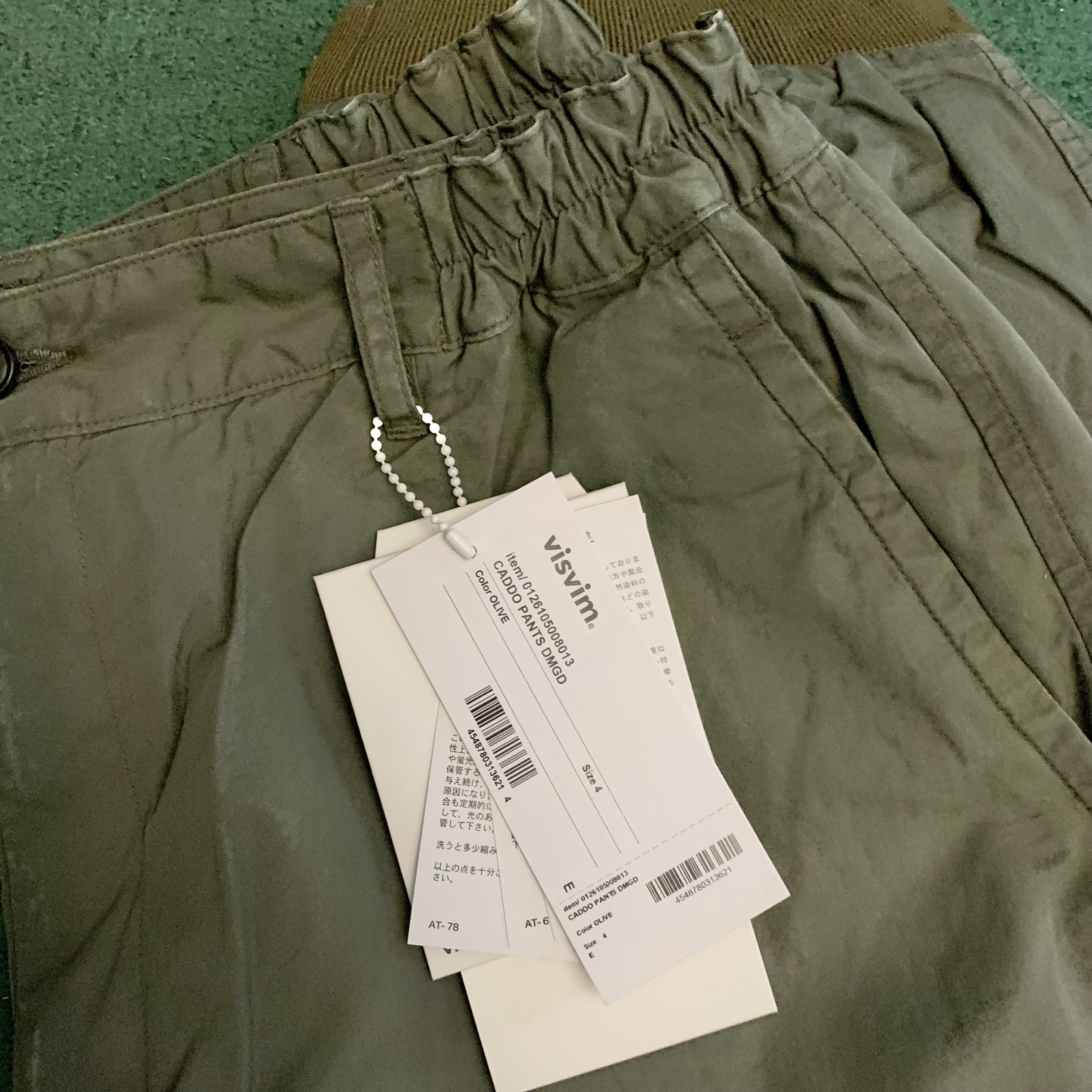 VISVIM 2026 S/S CADDO PANTS DMGD *NATURAL DYE 天然染 - OLIVE SIZE 4