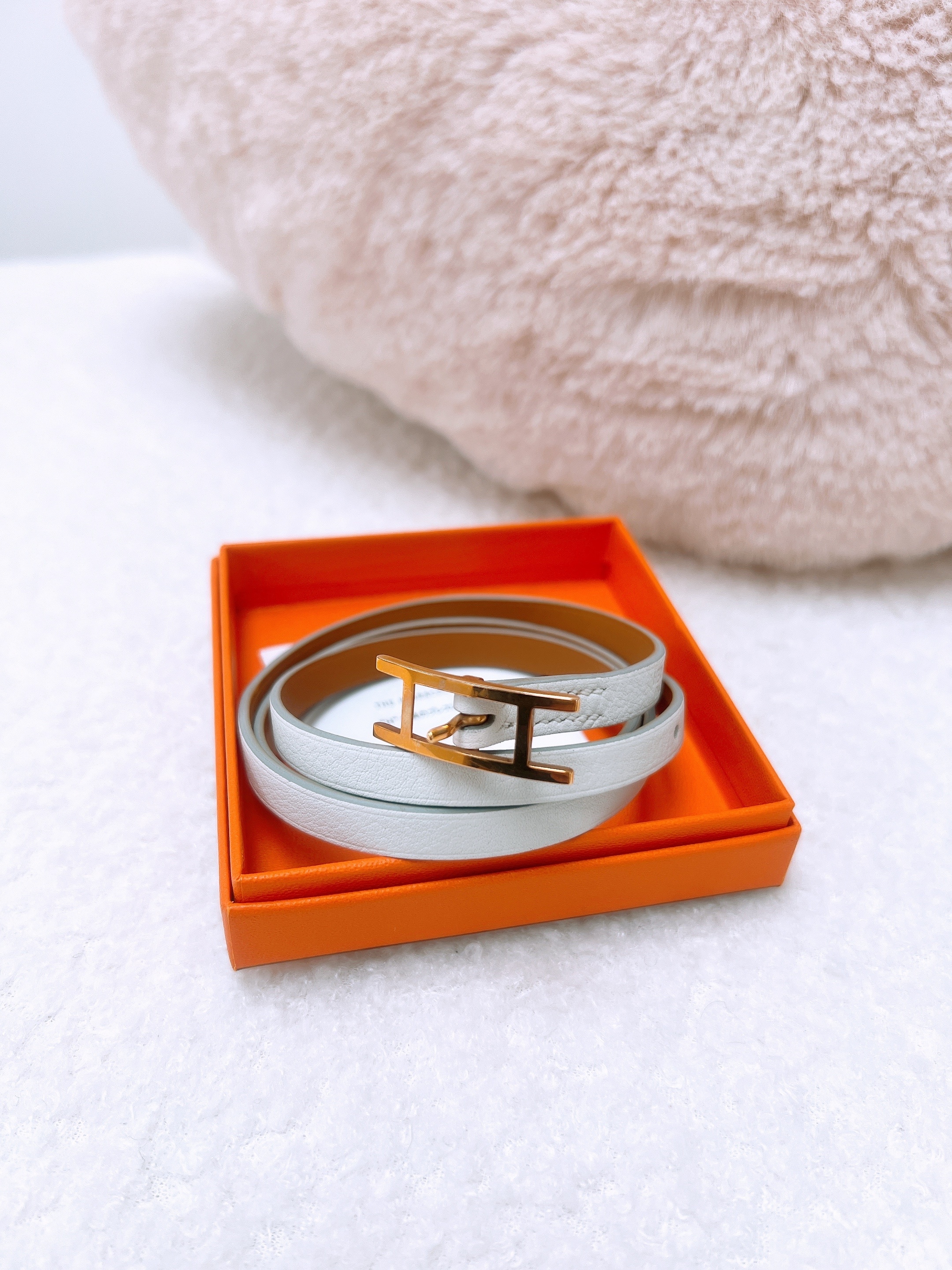 Hermes behapi double tour bracelet (Nata/ RGHW) size T2