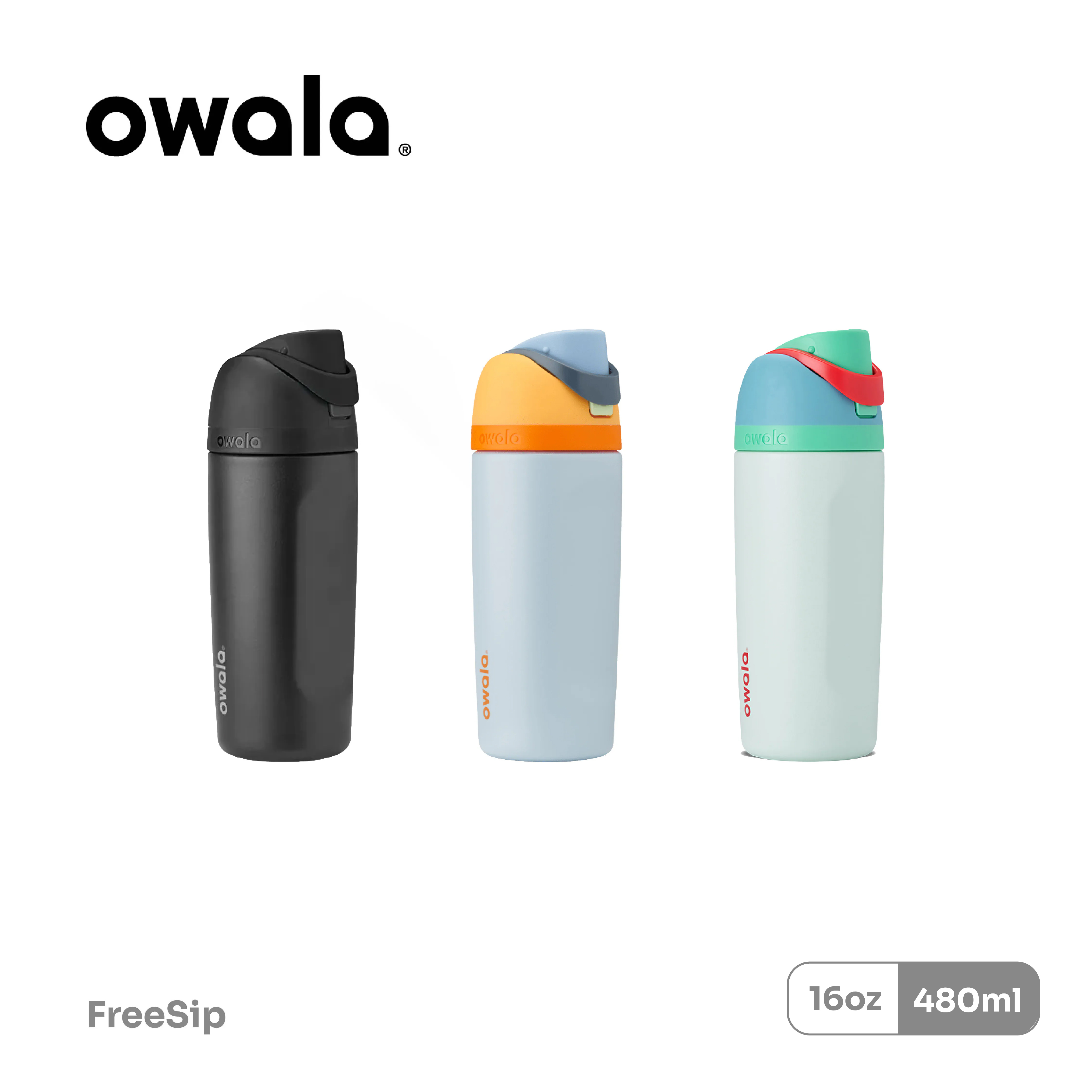 Owala® FreeSip 480ml / 16oz 不鏽鋼吸管保溫瓶