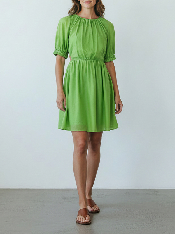 Semicouture 公主袖綁帶短洋裝