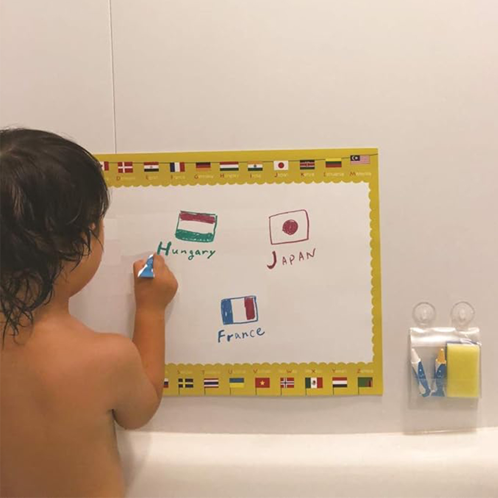 日本Kitpas 浴室塗鴉組-White