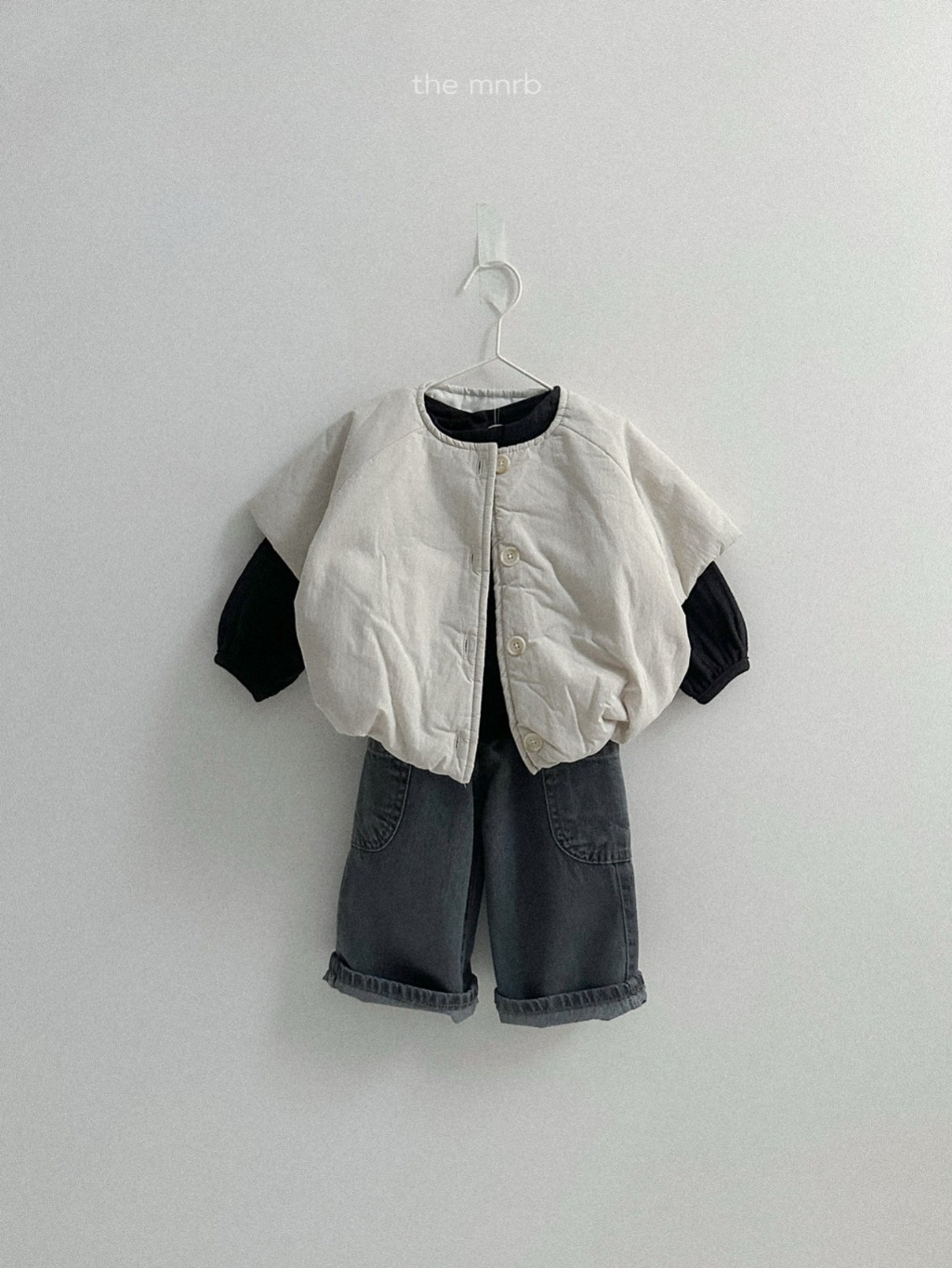 正韓春minirobe 兩色工裝感直筒寬褲