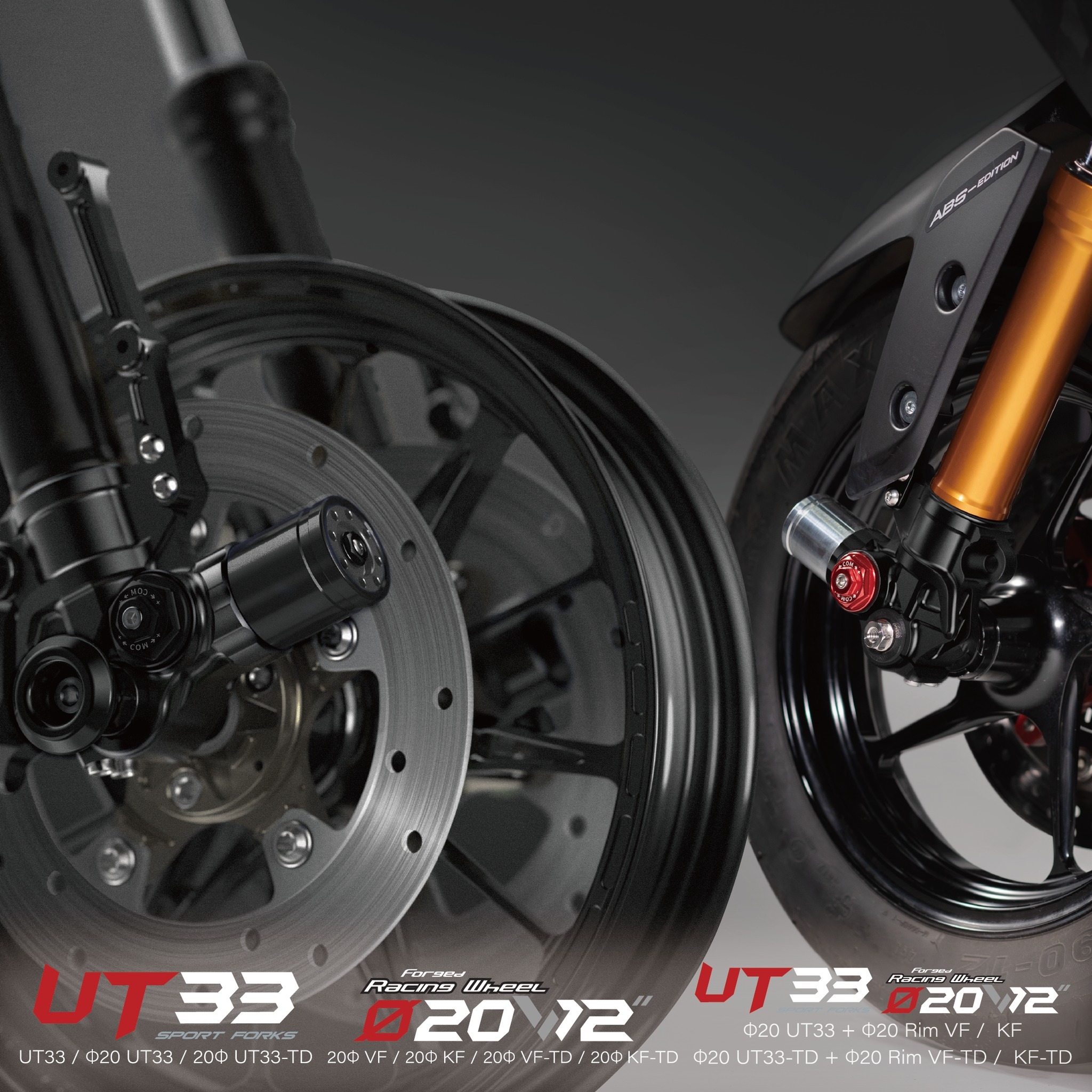 鯊魚工廠】UT33、20芯輪框Φ20 VF / VK Φ20 VF / KF 雙碟前避震輪框鍛框