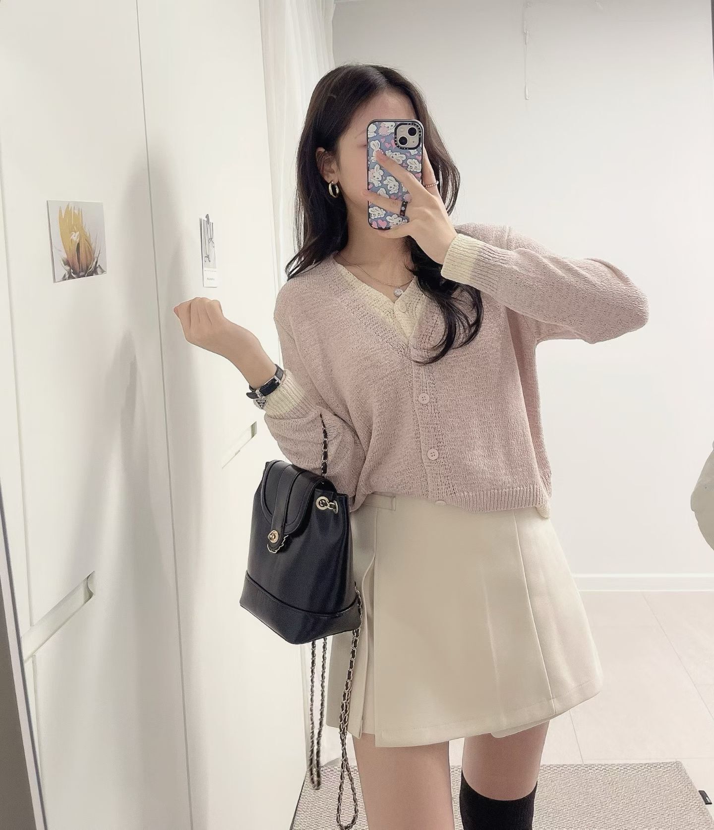 線料撞色假2件上衣(15053)