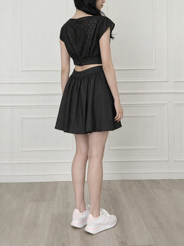 Semicouture 沖孔短洋裝(黑)
