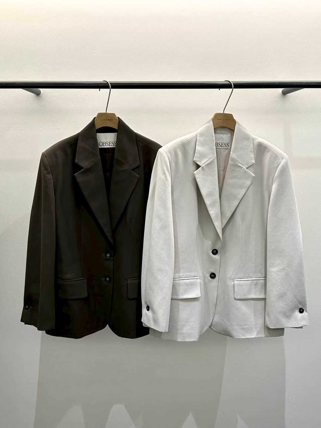 OB5427 翻領開V圓下擺西裝外套 *特價* (優惠碼同充值購物金不適用)