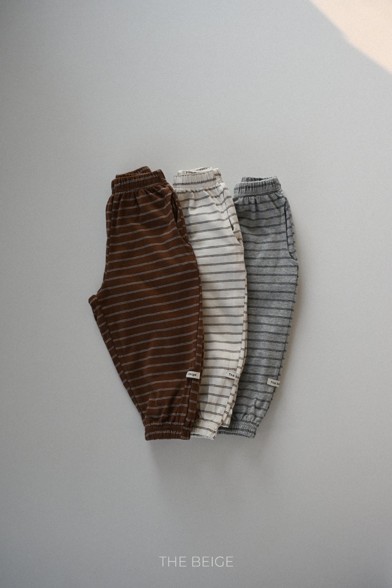 春季條紋束口褲