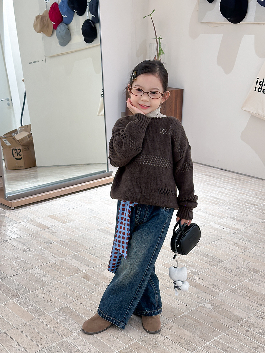 鏤空針織罩衫(90-160)