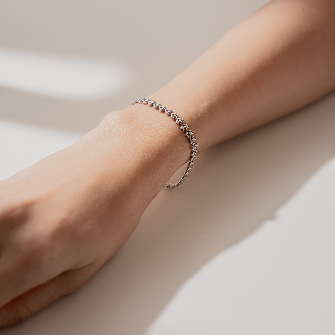 miramira自然｜葉片交織手鍊C0314-銀51870