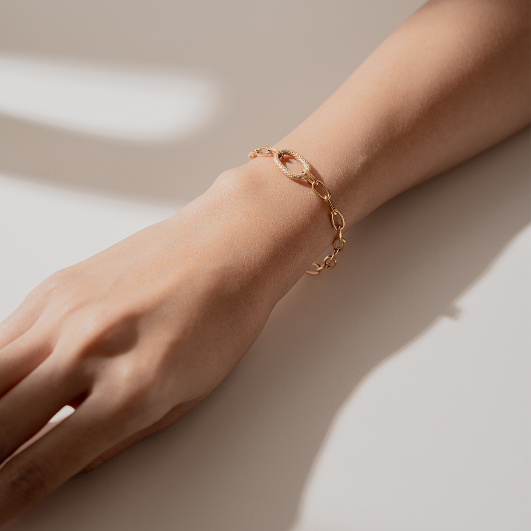 miramira扣圈｜環扣橢圓手鍊C0283-金97456