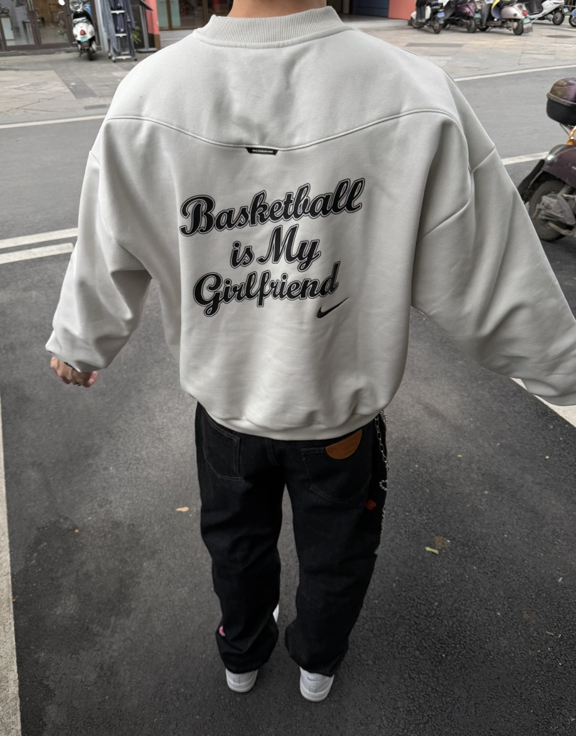 【OWN】NIKE 新品 長袖 上衣 衛衣 復古 美式 國外限定 不分男女 藍色 白灰