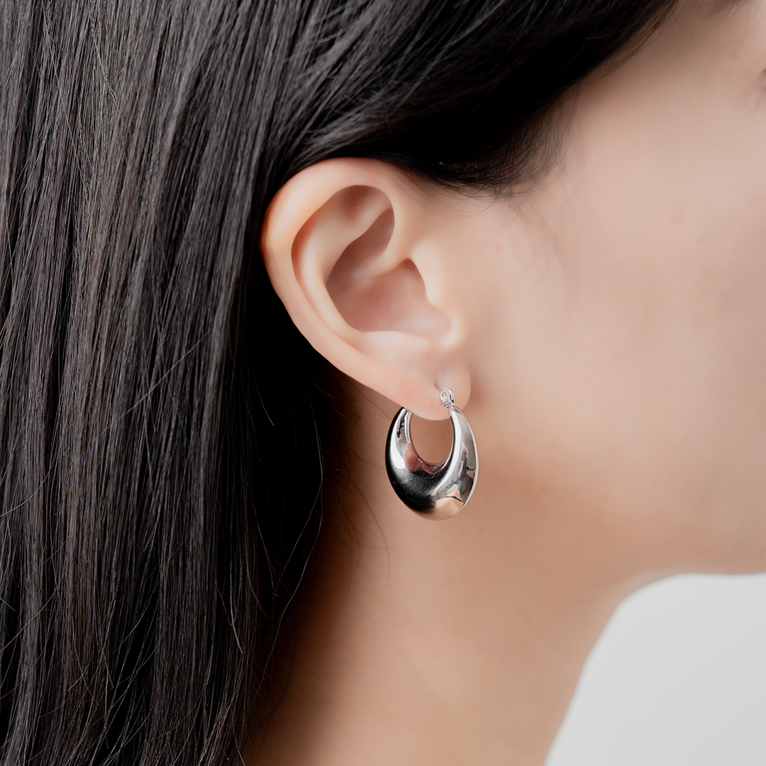 miramira純映｜質感橢圓耳環D0366-銀03763