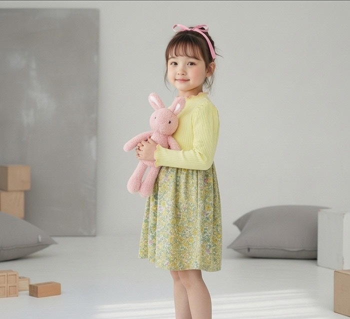 碎花木耳邊洋裝