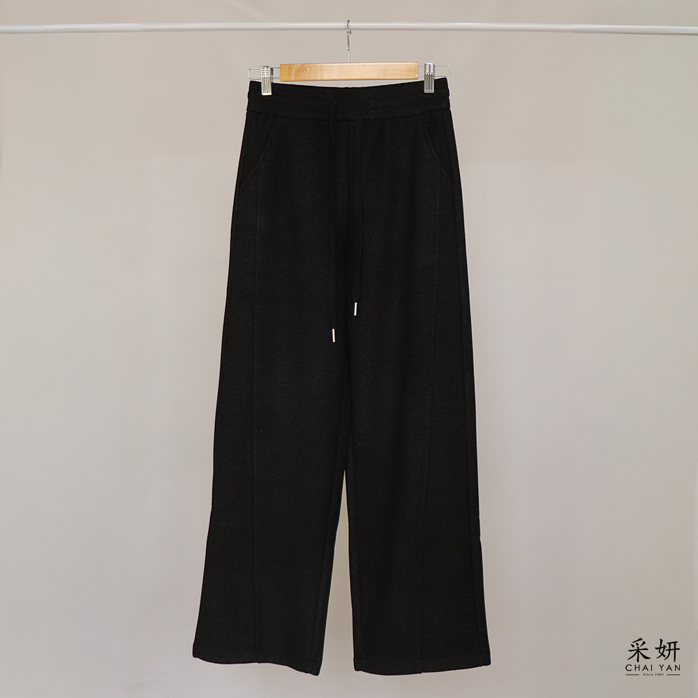 鬆緊腰頭毛織刷毛保暖棉褲