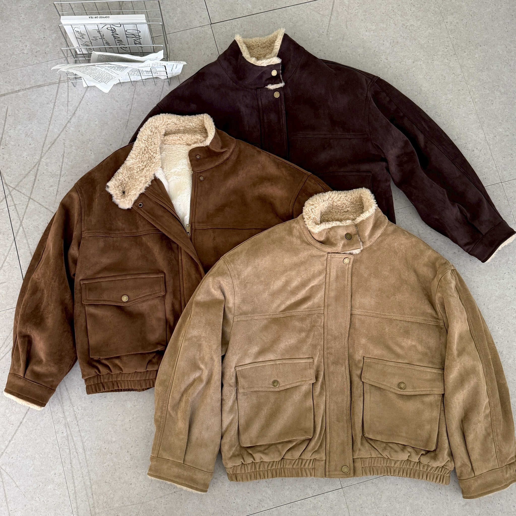 守序低調 立領下縮水貂毛麂皮外