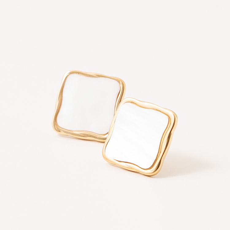 miramira珠光｜復古方形耳環D1125-金11147